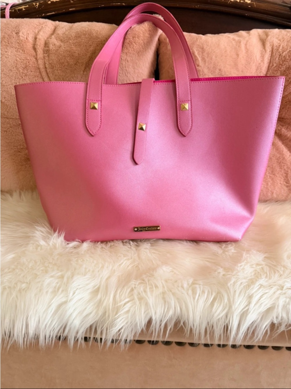 Juicy Couture Pink Stud Accent Tote